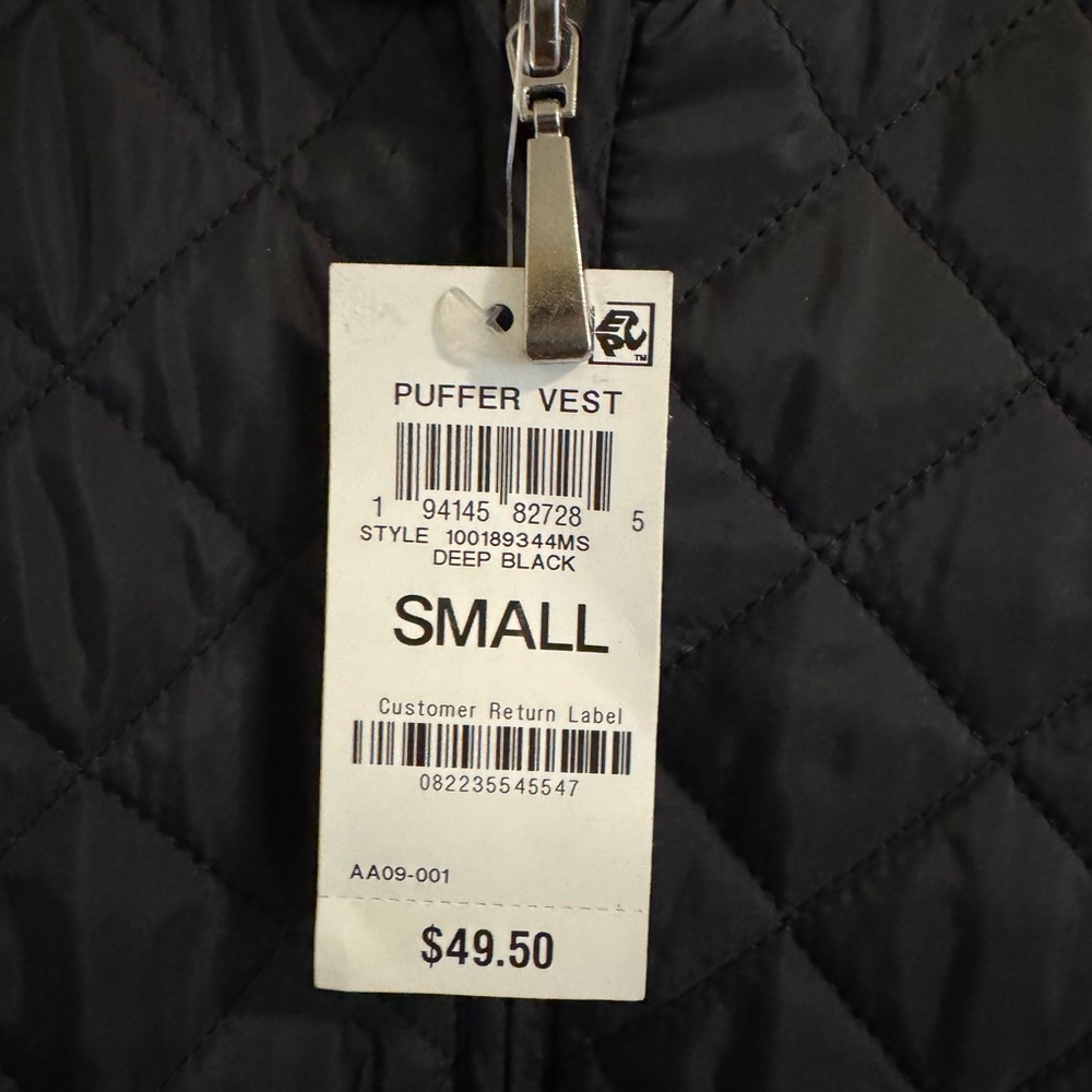 Karen Scott Quilted Black Vest with High Collar - Picture 3 of 3